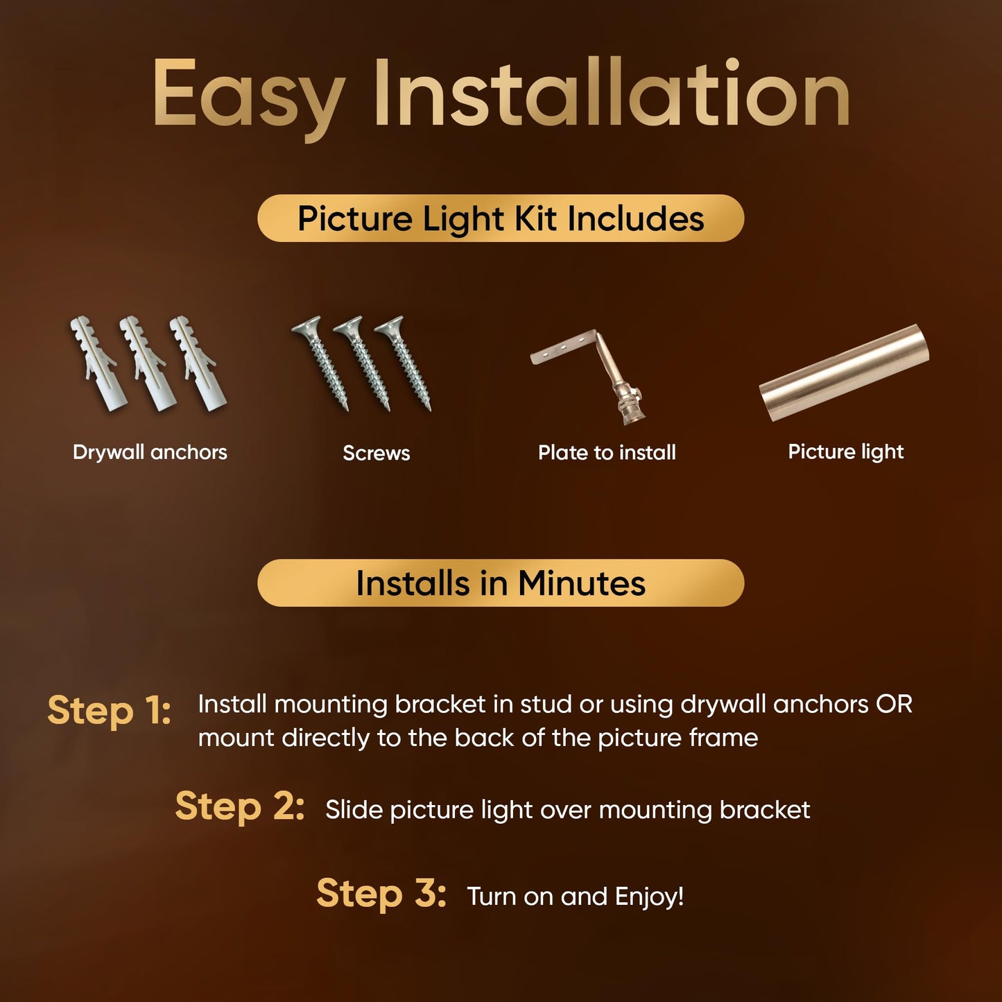 Concepdesigns 7.75" Battery-Operated Dimmable Picture Light, Wireless Wall Art & Library Light, Antique Brushed Bronze