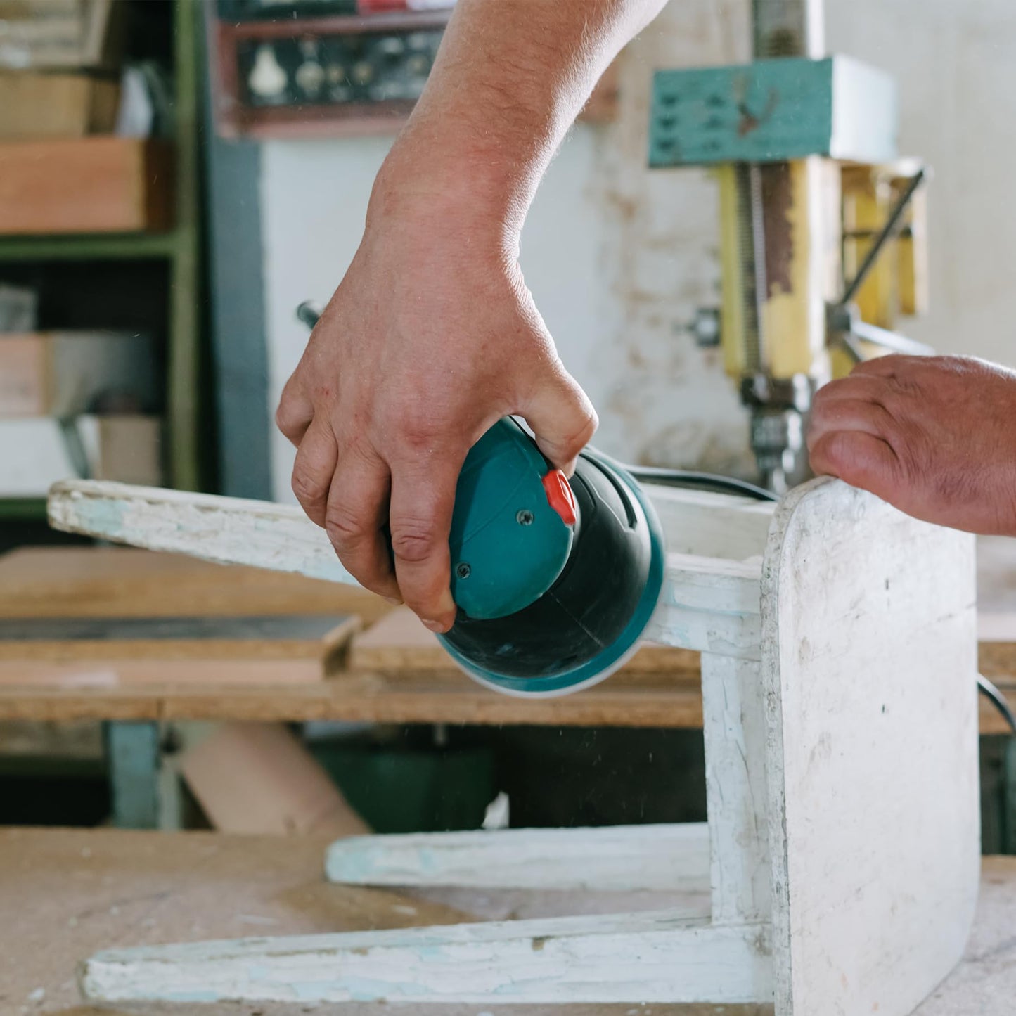 WOTAHI 6 Inch 5-Piece Orbital Sander Interface Pads, 53 Holes Hook and Loop Interface Buffer Pads, Soft Foam Sanding Pads for Orbital Sander