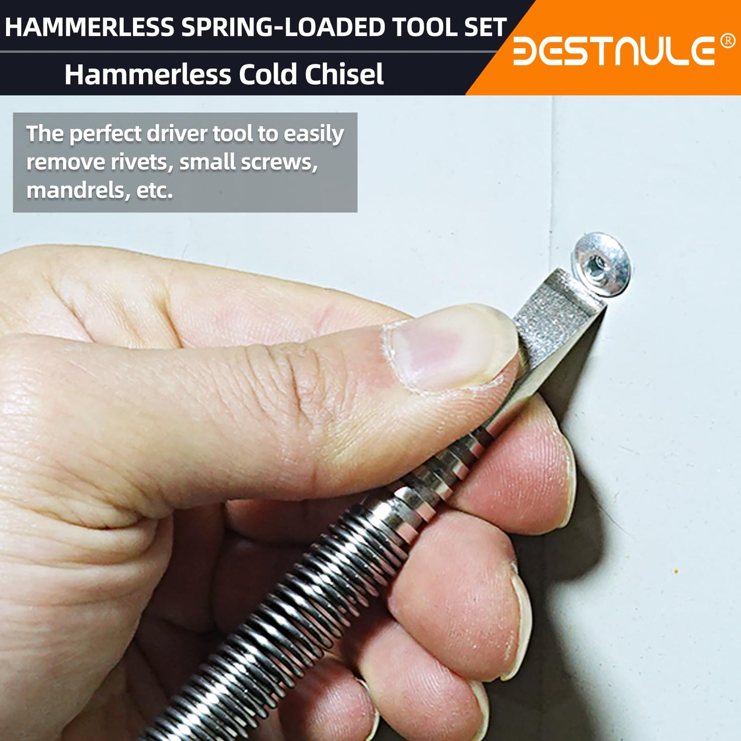 BESTNULE 4-Piece Nail Setter & Punch Set, Dual Head Nail Setter, Center Punch, Hammerless Cold Chisel & Hinge Pin Remover