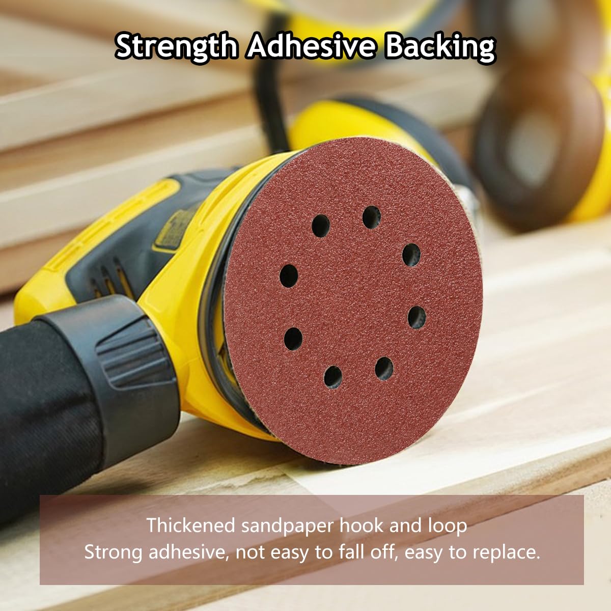 SUPBICCO 5 Inch 8 Hole Sanding Discs Hook and Loop, 50 PCS 80 Grit Round Sand Paper Disc, Aluminum Oxide Sandpaper Pads for Random Orbital Sander