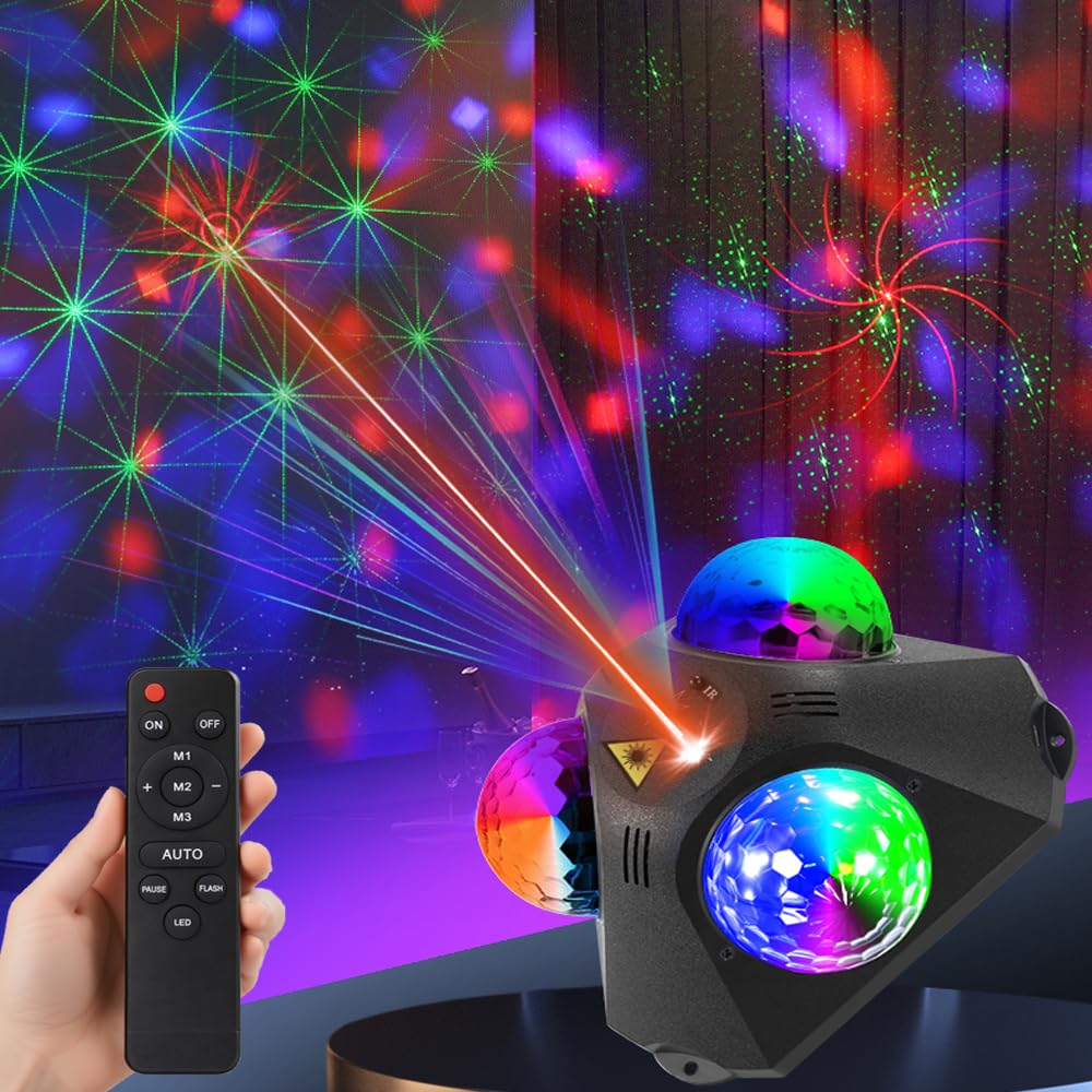 Disco Ball Party Lights Indoor/Outdoor, 3 Sound-Activated Strobe Balls with Remote for Christmas, Halloween, KTV & Club Parties
