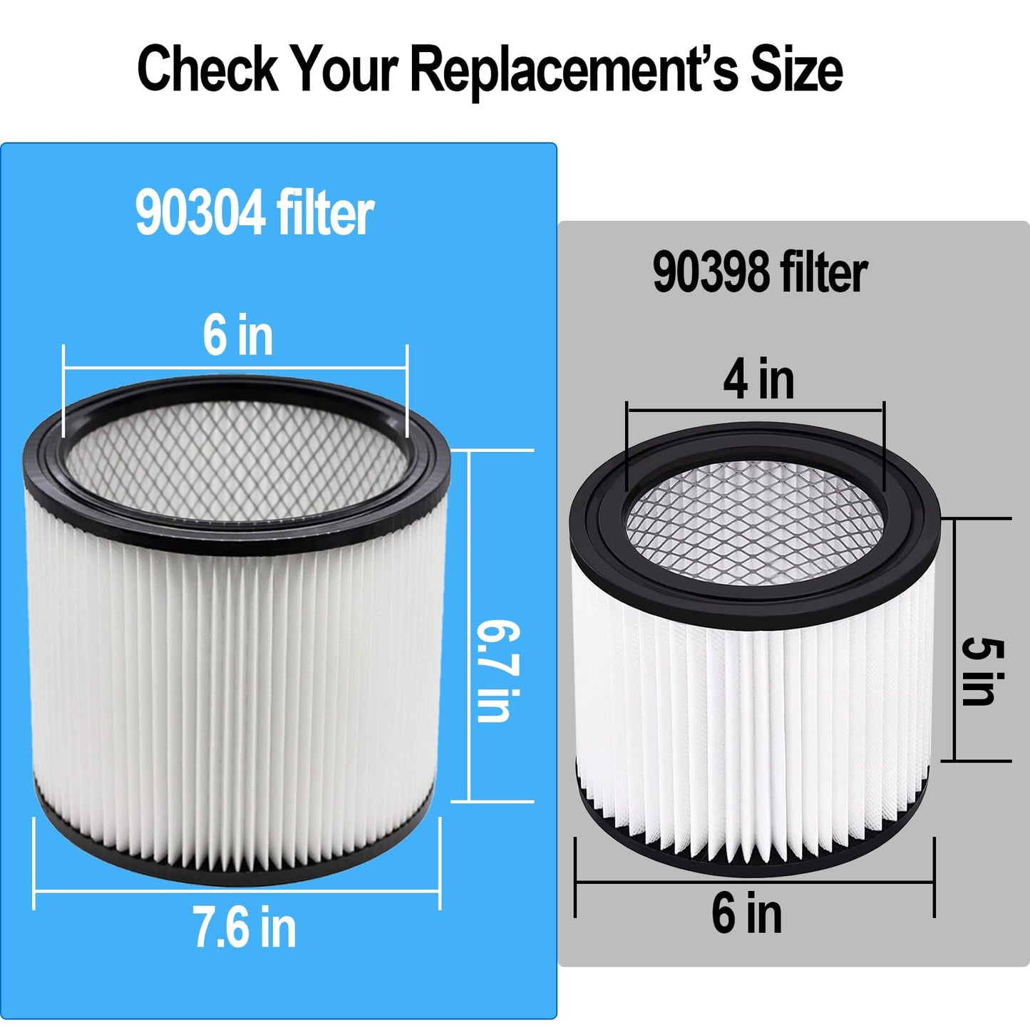 Extolife Replacement Filter Compatible with Shop-Vac 90350 90304 90333 Replacement fits most Wet/Dry Vacuum 5 Gallon and above (1)
