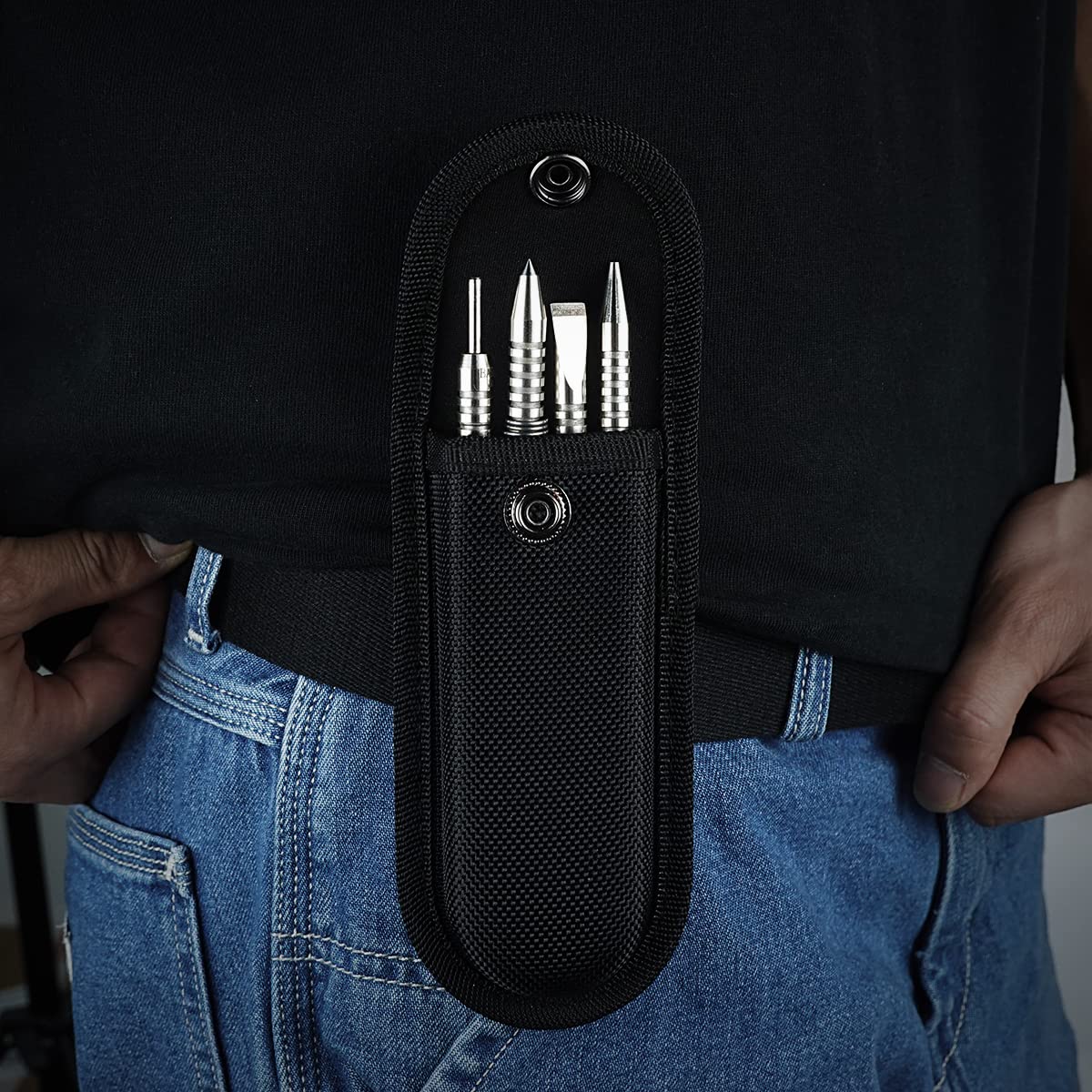 BESTNULE 4-Piece Nail Setter & Punch Set, Dual Head Nail Setter, Center Punch, Hammerless Cold Chisel & Hinge Pin Remover