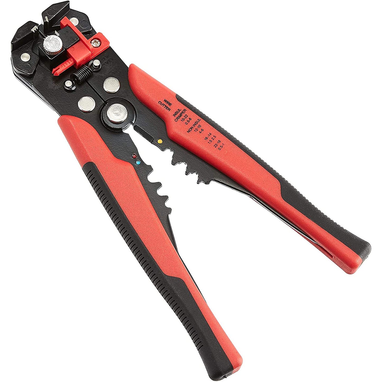 Amazon Basics Professional Self-Adjusting Wire Strippers and Crimper Tool, Black/Red