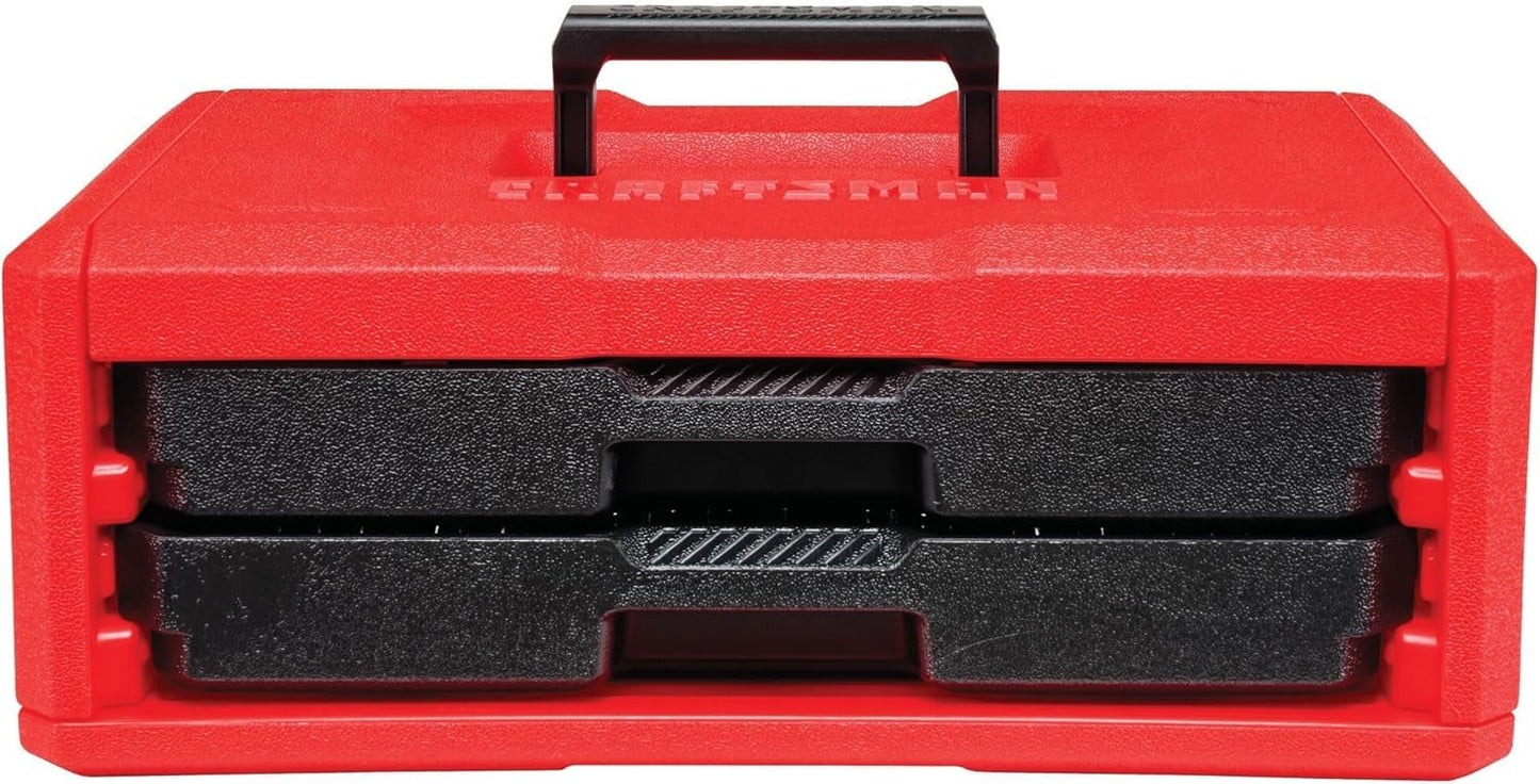 CRAFTSMAN Mechanics Tool Set, 256-Piece Hand Tool and Socket Set with 72-tooth Low Profile Ratchet and 2-Drawer Tool Box (CMMT45256)