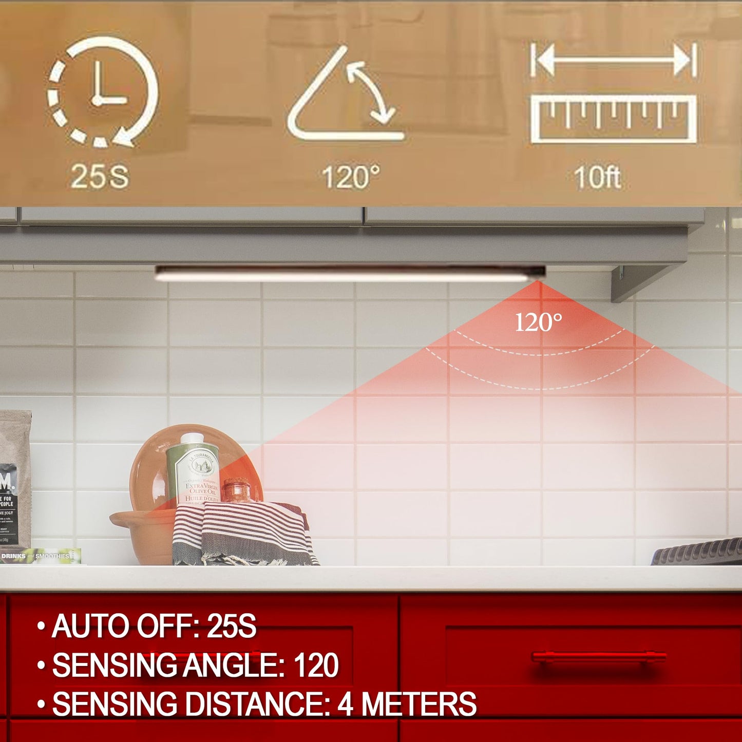 SCOACHA Smart LED Motion Light - Ideal for Home, Garage, and Outdoor Use - Enhances Safety and Security - Stylish and Functional Lighting