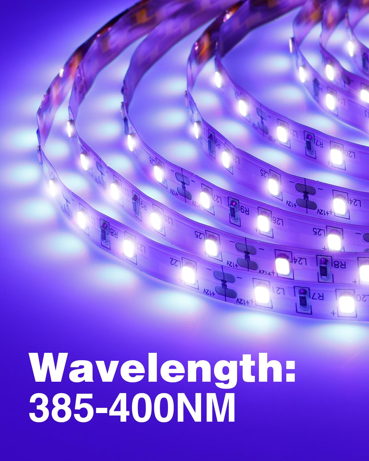 Onforu 32.8ft LED Black Light Strip, 600 Beads, 12V Flexible Ribbon, Non-Waterproof UV Glow Lights for Party, Indoor, Halloween, Body Paint