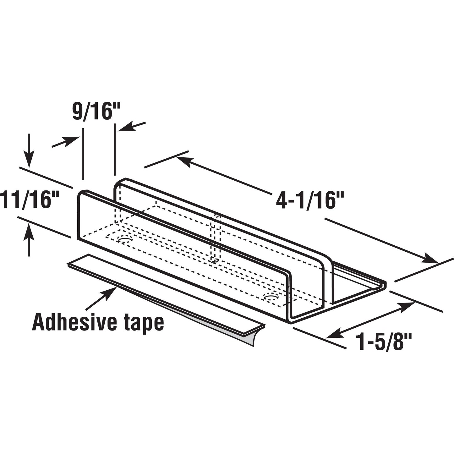 Prime-Line M 6067 Clear Nylon, Tub and Shower Enclosure Bottom Guide (Single Pack)