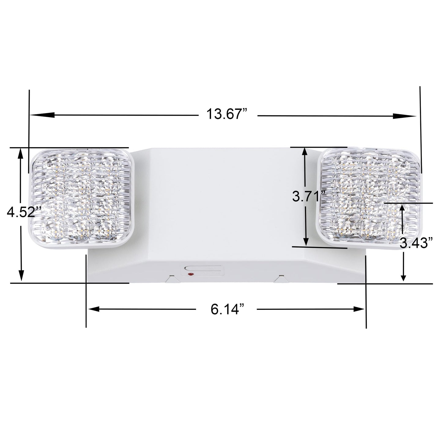 GRUENLICH LED Dual-Head Commercial Emergency Light, Backup Battery, Hardwired 120-277V, Office & Business Power Outage, 2-Pack