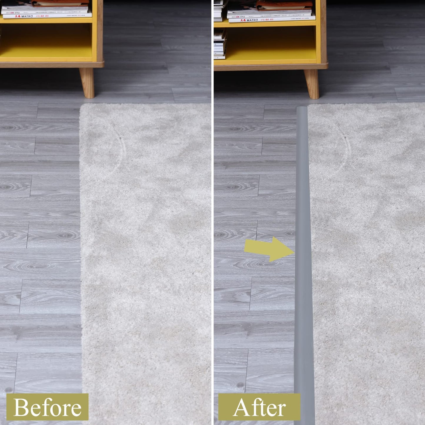 9.8ft Peel and Stick Floor Transition Strip, Carpet to Tile Transition Edging Trim Suitable for Doorways Threshold (Cover Height Within 5mm)