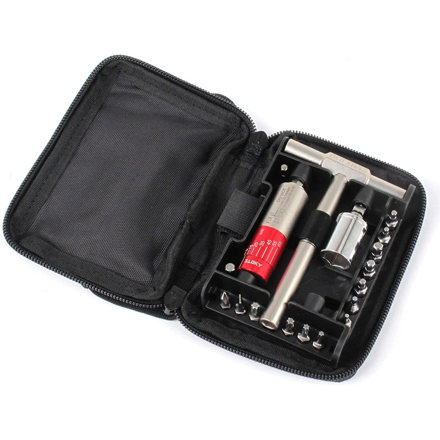 Fix It Sticks All-in-One Torque Driver Kit, ±10% Accurate 15–65 in-lbs, T-Way Wrench Bits, Socket Adapters, Brass Hammer Head