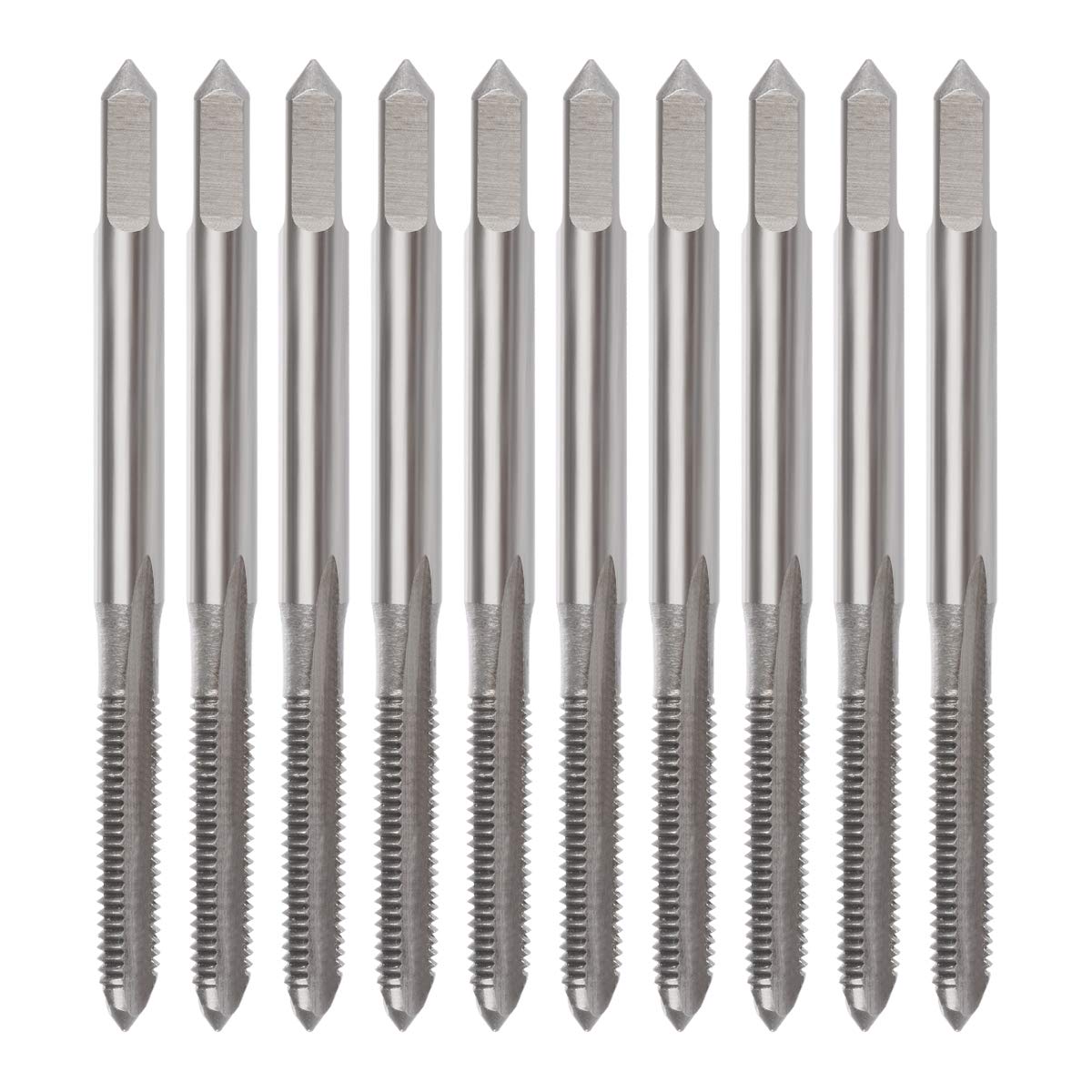 YXQ M3 x 0.5mm Tap Machine HSS Metric Right Hand Thread 3 Straight Flute Taps Taper and Plug (10Pcs)