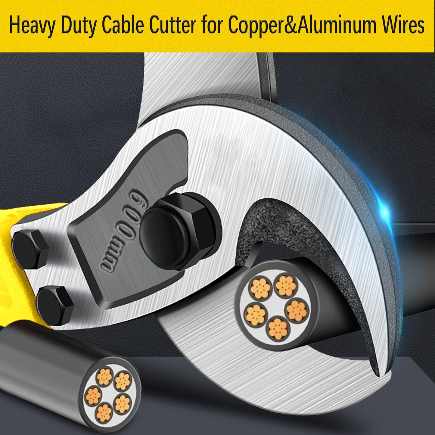 AUPREX 24" Heavy Duty Cable Cutter, Carbon Steel Wire Rope Pliers for Aluminum & Copper, Long Arm Ergonomic Labor-Saving Tool