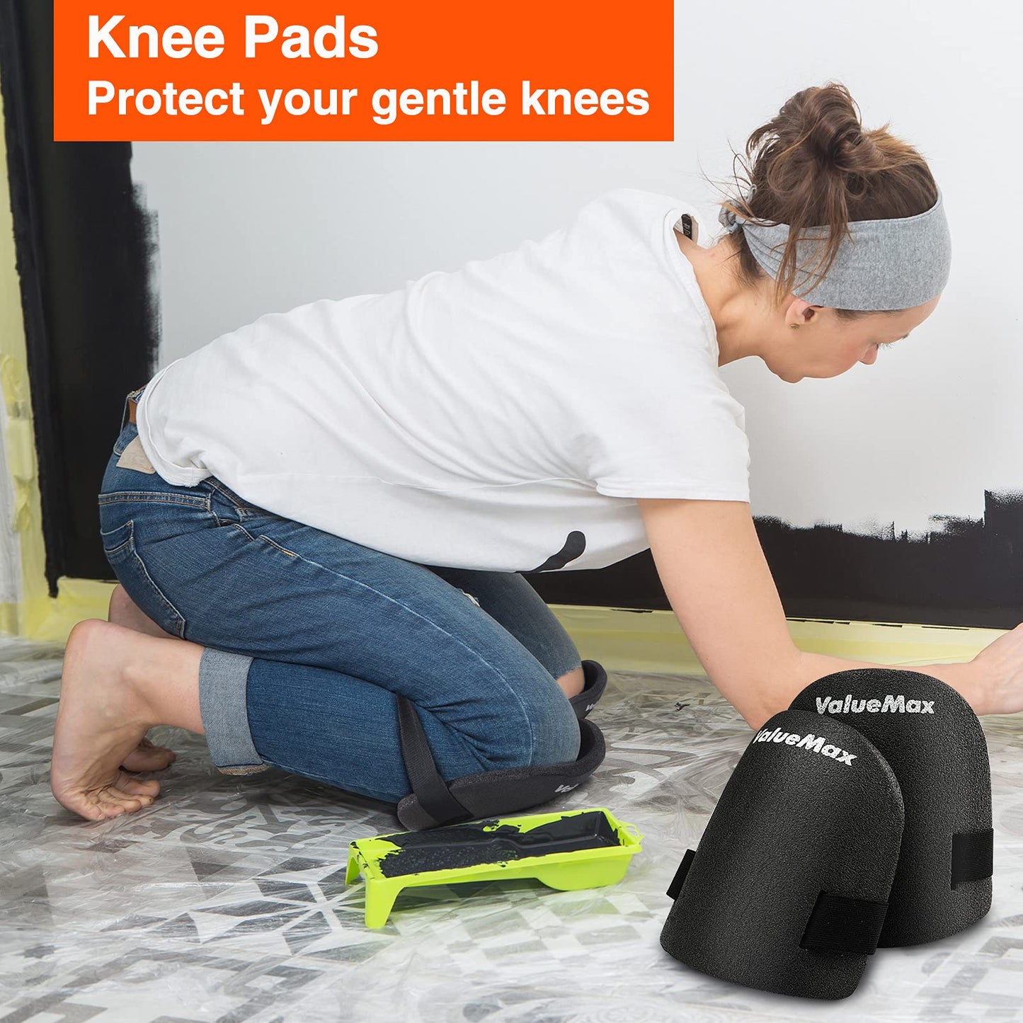 ValueMax Laminate Flooring Installation Kit w/ Solid Tapping Block, Heavy-Duty Pull Bar, Double-Faced Mallet, Kneepads & 30 Spacers