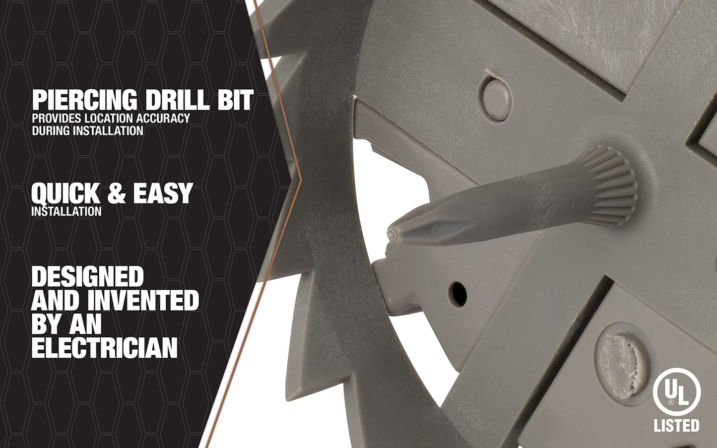 Southwire -MSBST250 Fixture and Ceiling Electrical Box Smart Box Shark Tooth with Hole Saw