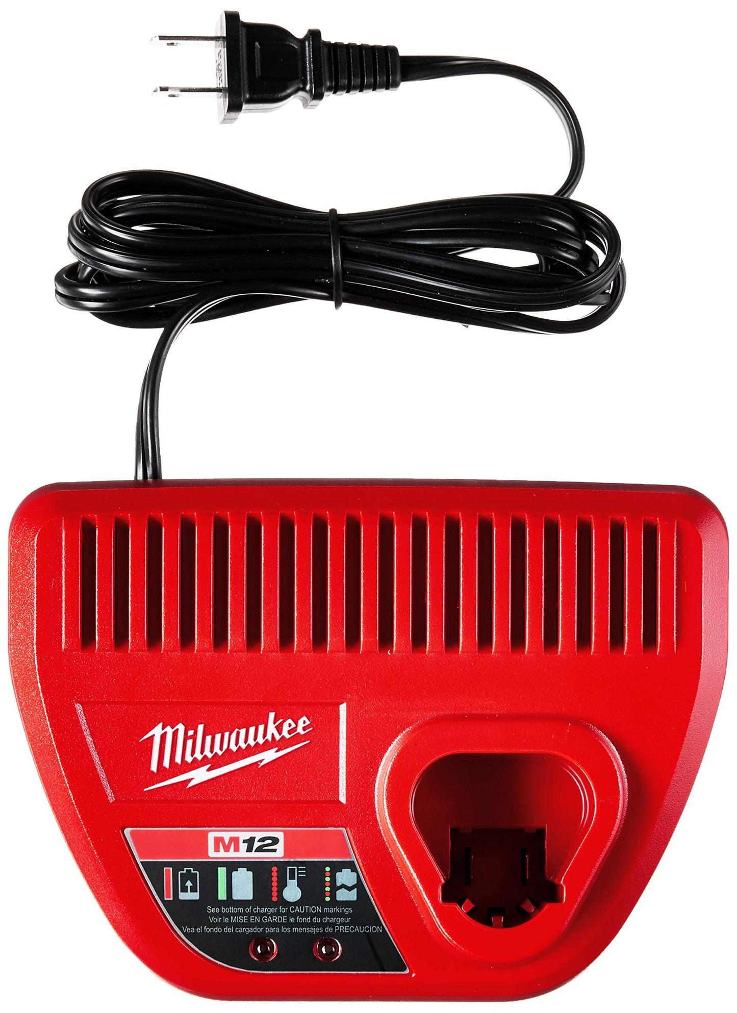 Milwaukee Genuine OEM 48-59-2401 M12 Lithium Ion 12 Volt Battery Charger w/LED Indicating, Red