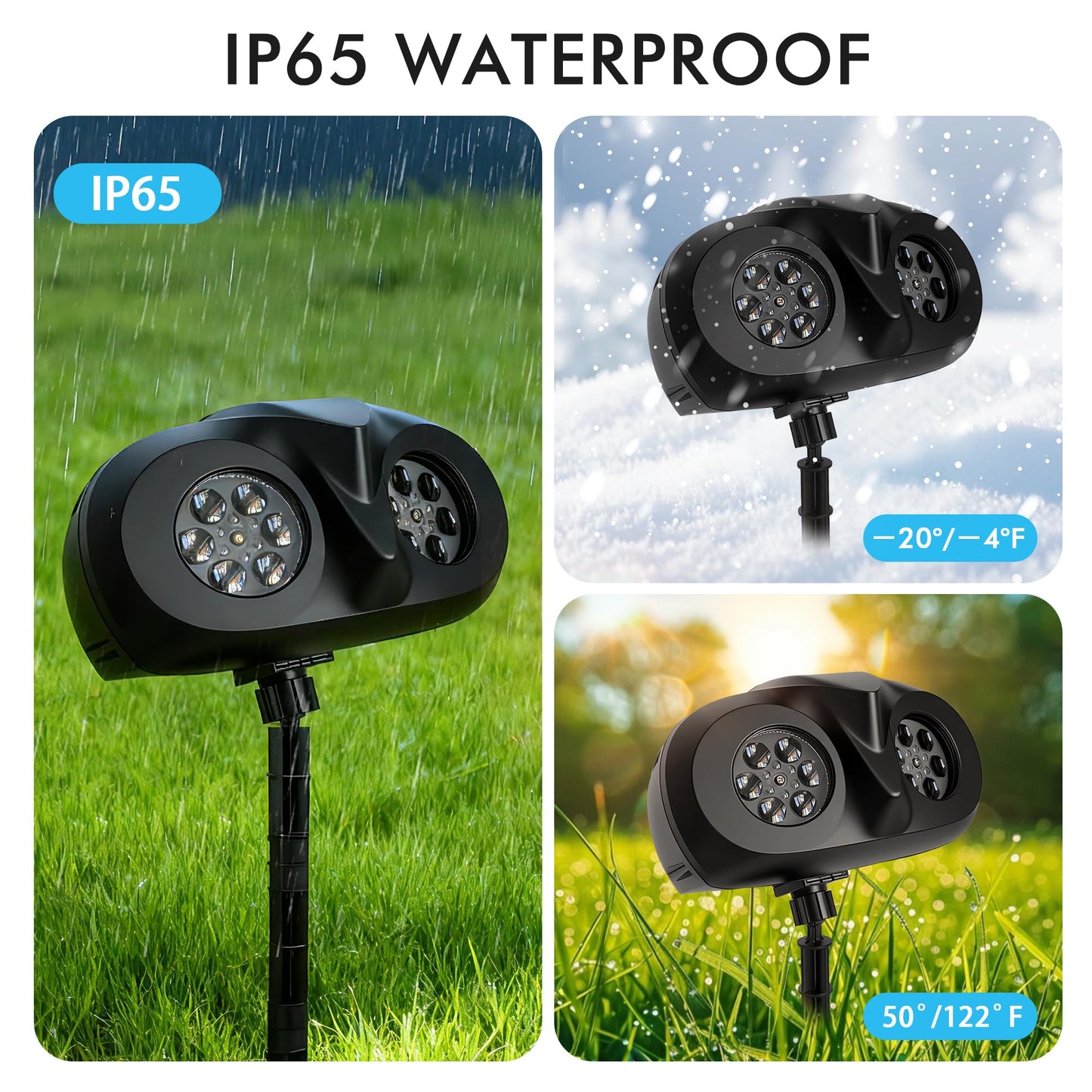 Outdoor Christmas Snowflake Projector Lights with Remote, IP65 Waterproof LED for Holiday, Garden, Party & New Year Decorations