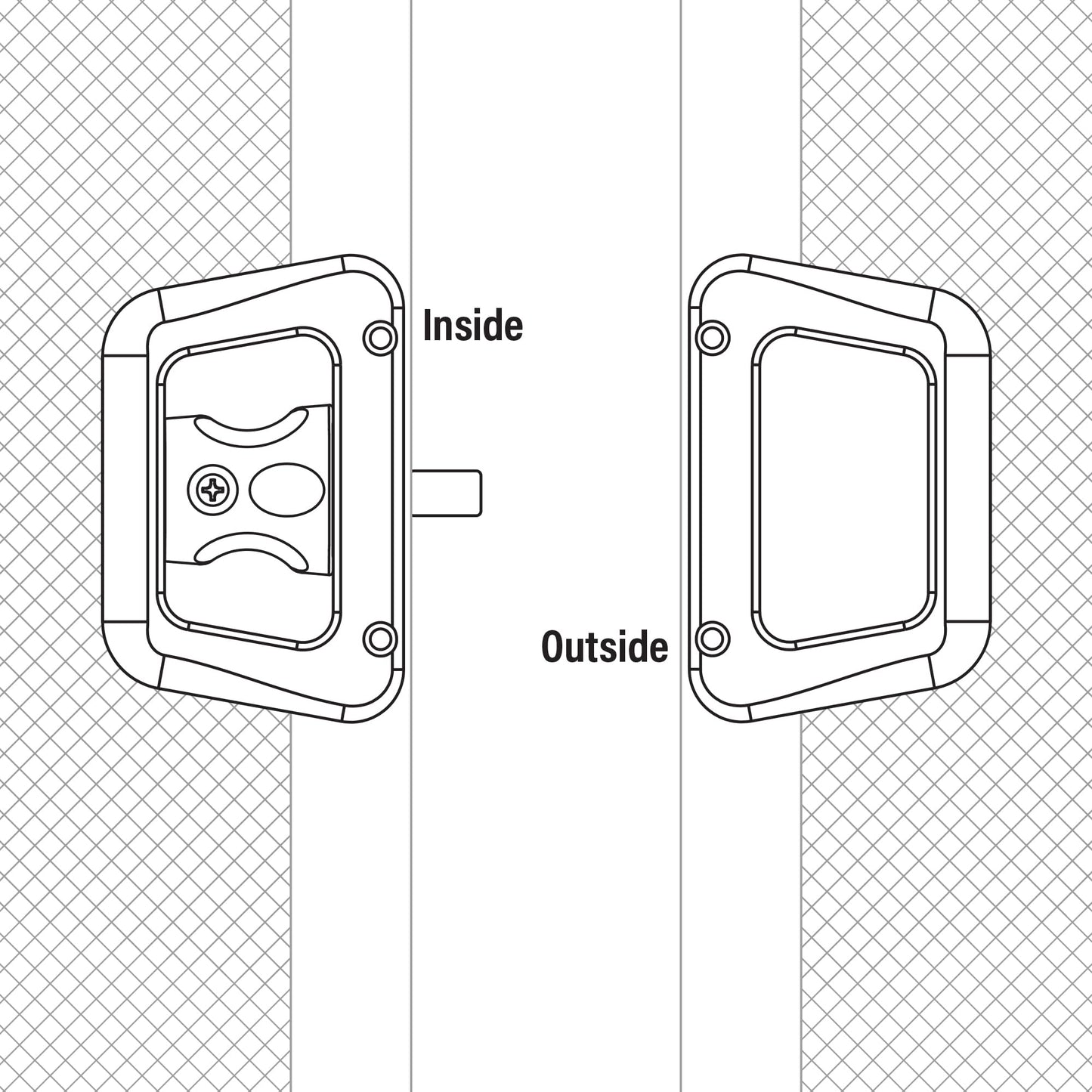 Prime-Line A 187 Black Plastic Hat Section Screen Door Handle and Latch (Single Pack)