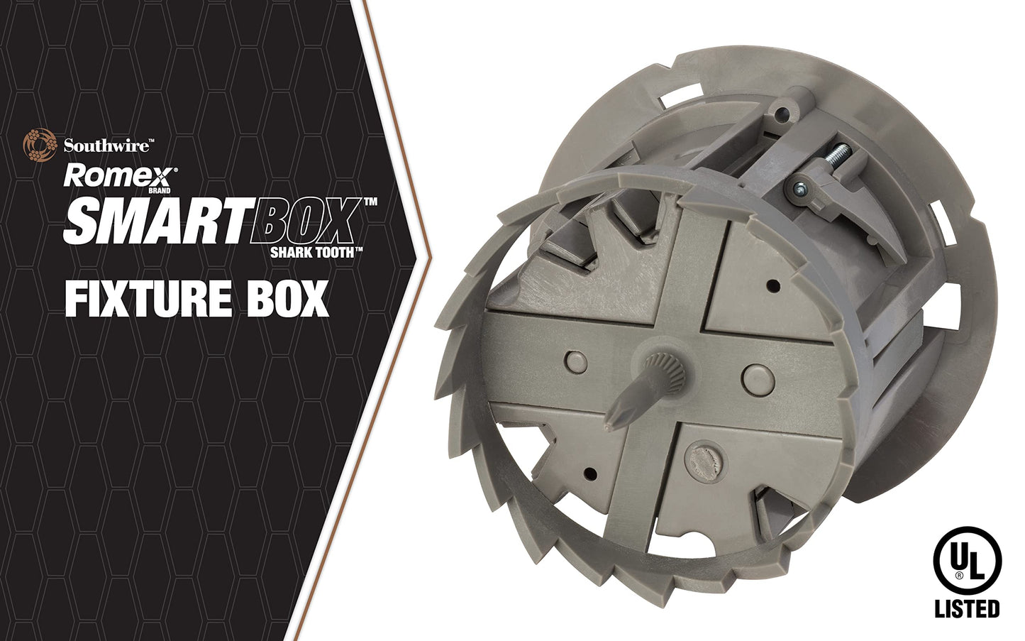 Southwire -MSBST250 Fixture and Ceiling Electrical Box Smart Box Shark Tooth with Hole Saw