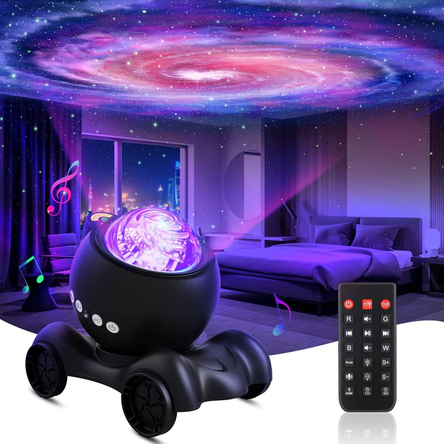 ENOKIK Galaxy Projector with Bluetooth Speaker, Star & Aurora Night Light, White Noise for Kids & Adults, Home, Party, Relaxation, Gift