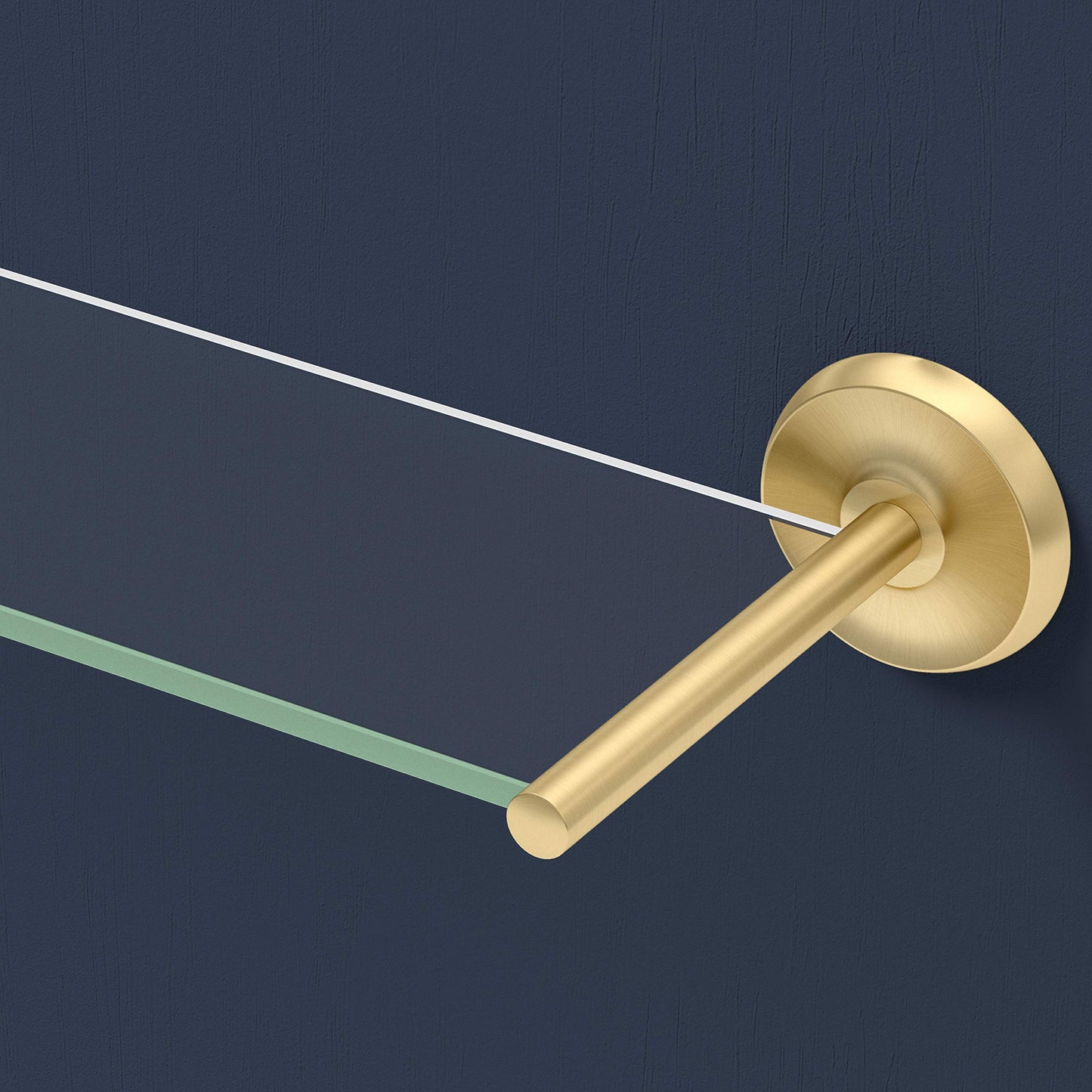 Gatco 5057 Designer II Glass Shelf, Brushed Brass/Wall Mounted 22.50" x 5.85" Tempered/Floating Rectangle Glass Shelf for Bathroom