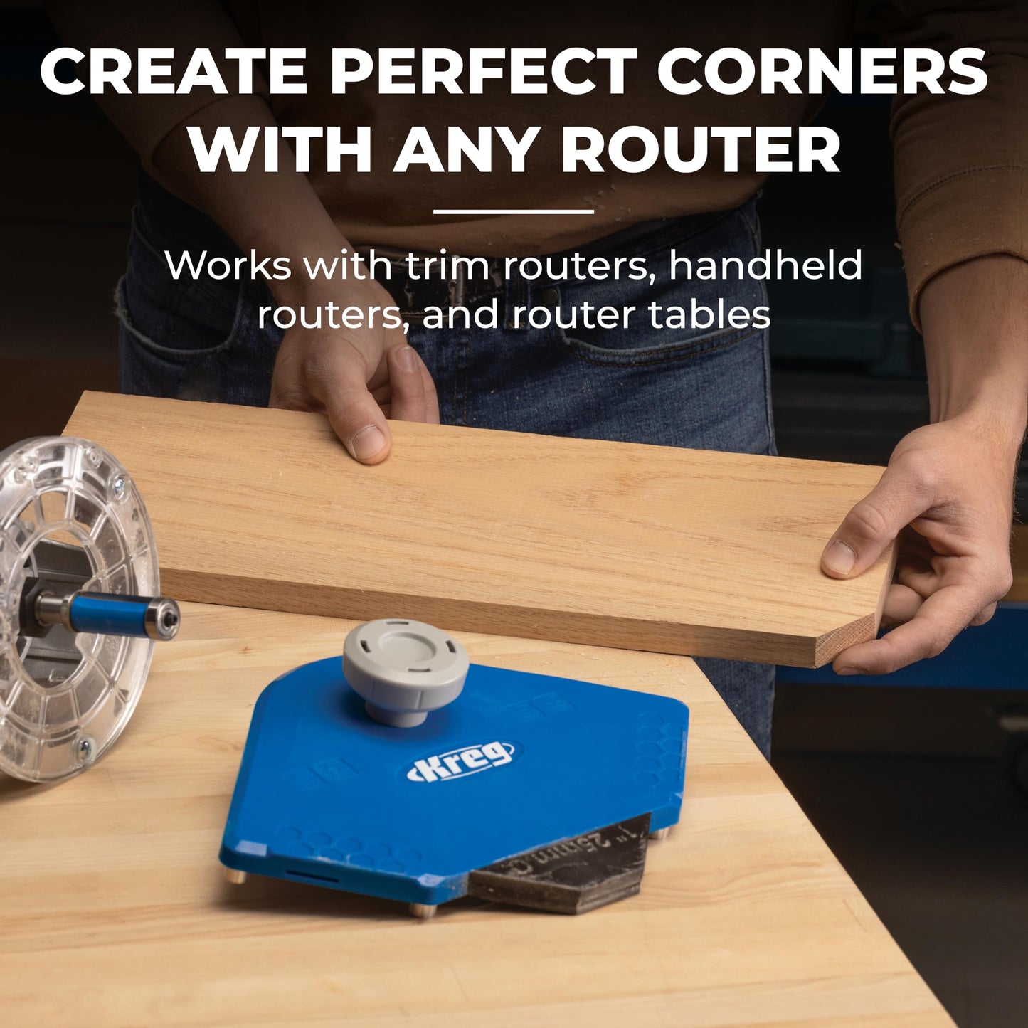 Kreg PRS1000 Corner Routing Guide Set - Corner Routing Guide - Use with Any Trim Router, Handheld Router, or Router Table - Router Woodworking Tool