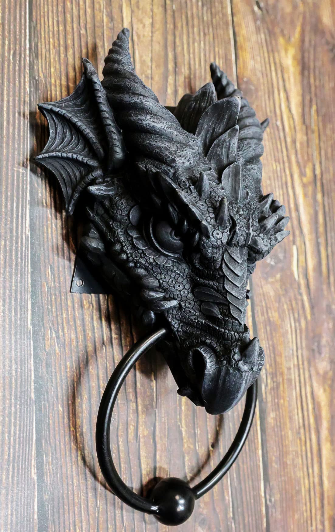 Ebros Gift Gothic Ancient Horned Dragon Wyvern Monarch Guardian Head Door Knocker Myths And Legends Dungeons And Dragons Home Decor Figurine