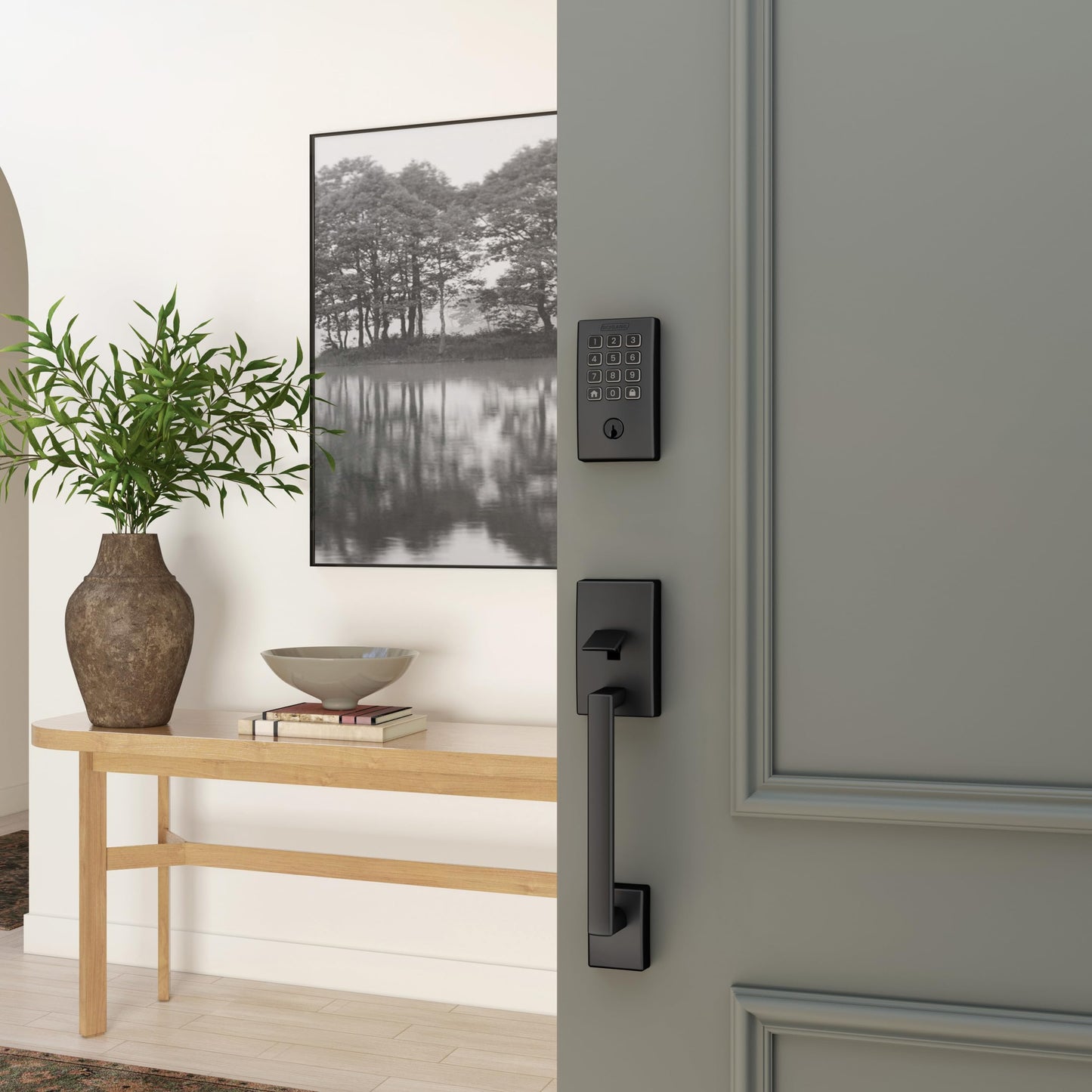 Schlage Arrive WiFi Deadbolt Smart Lock, Keyless Entry Door Lock with Century Trim, Matte Black, Compatible with Alexa and Google, BE459WB CEN 622