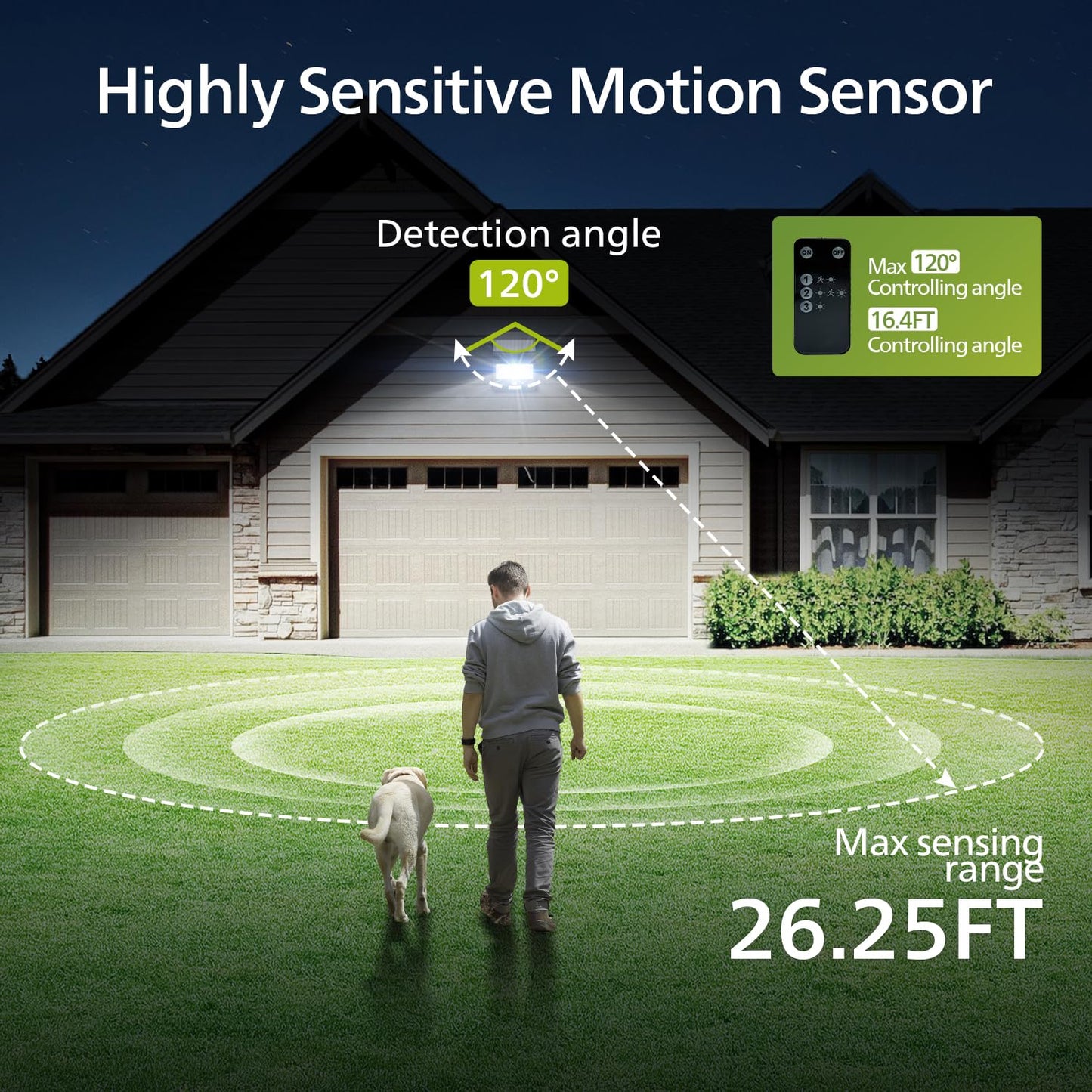 Philips Solar Security Light Outdoor LED 6500K, Solar Flood Light with PIR Motion Sensor, Remote Control, IP65 Waterproof, 3 Modes (2 Pack)