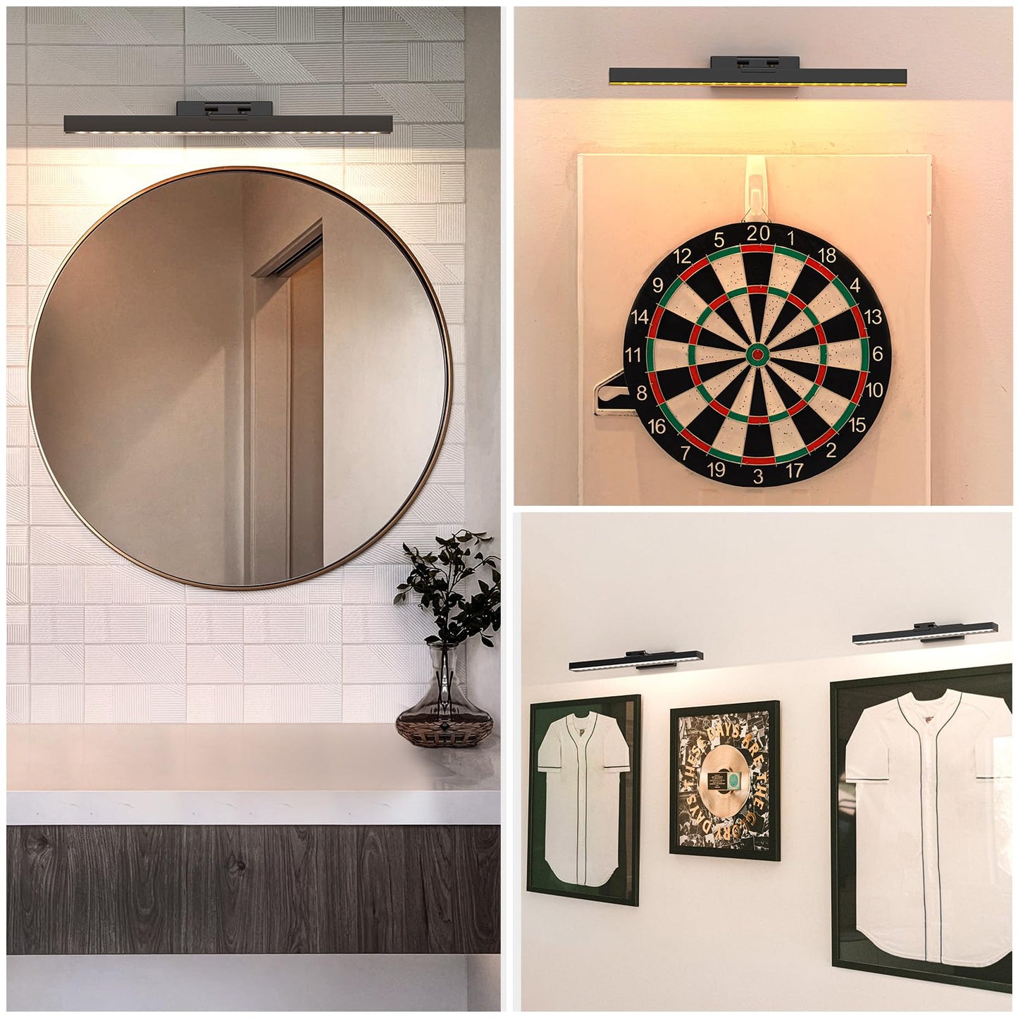 **PESUTEN 16in Battery Operated Picture Light, Wireless Rechargeable Art Light with Remote, CCT Dimmable for Paintings, Gallery, Bedroom, Bathroom**