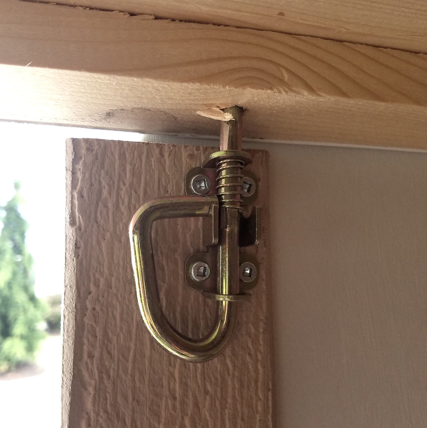 Loop Style Spring Barrel Bolts - 1 Pair - Includes 8 Screws - Shed Door Hardware, Shed Door, Barn Door Sheds, Gates, Playhouses, & Chicken Coops