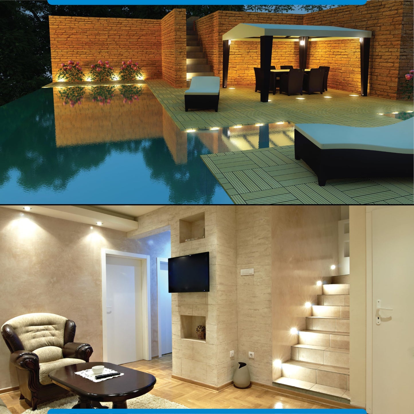 STP2 Louvered White LED Step Light with Photocell (STP2L120WHPC)