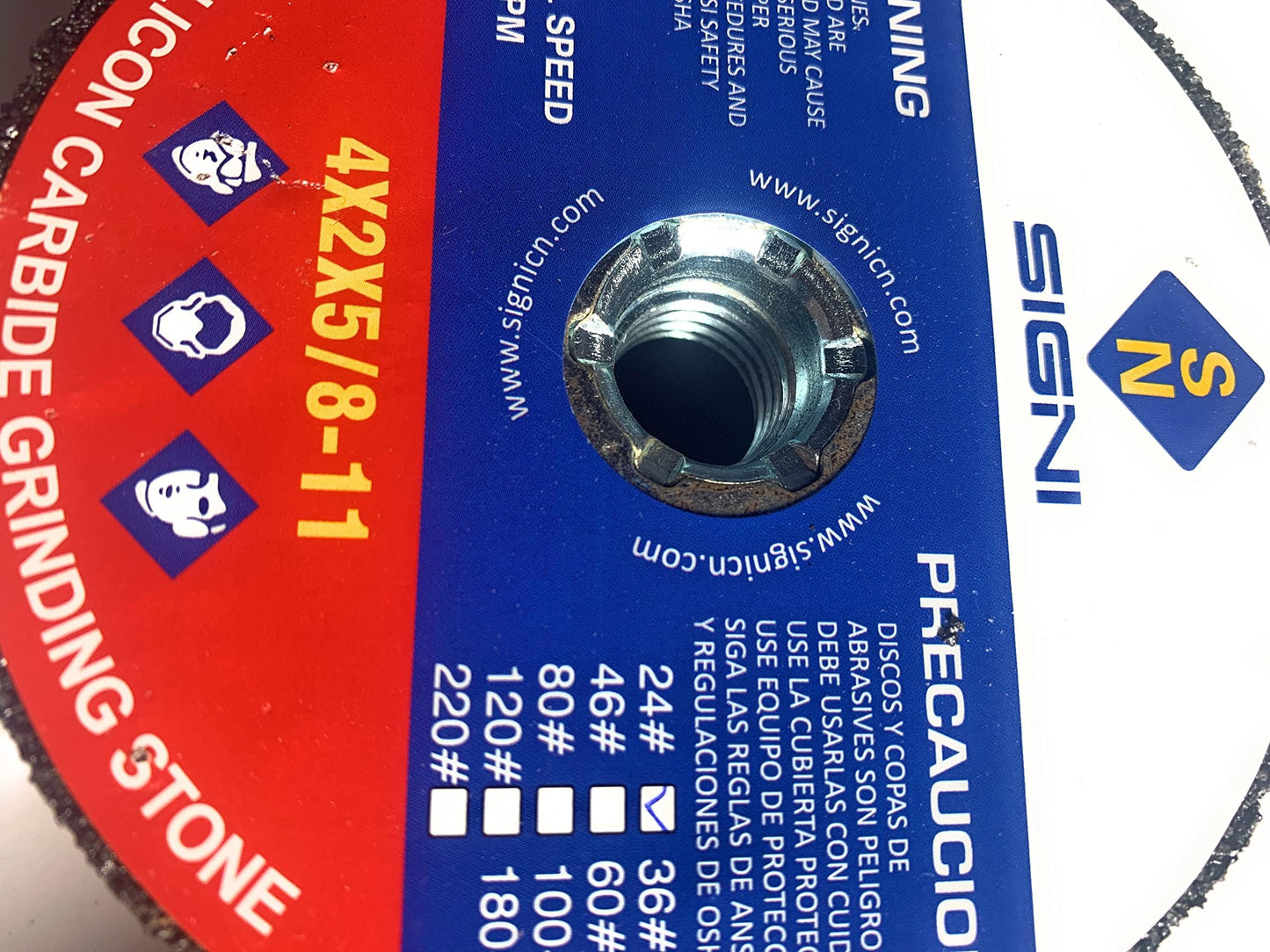 SIGNI 4 inch Silicon Carbide Grinding Stone with 5/8 Arbor for Grinding Masonry (220 Grit)