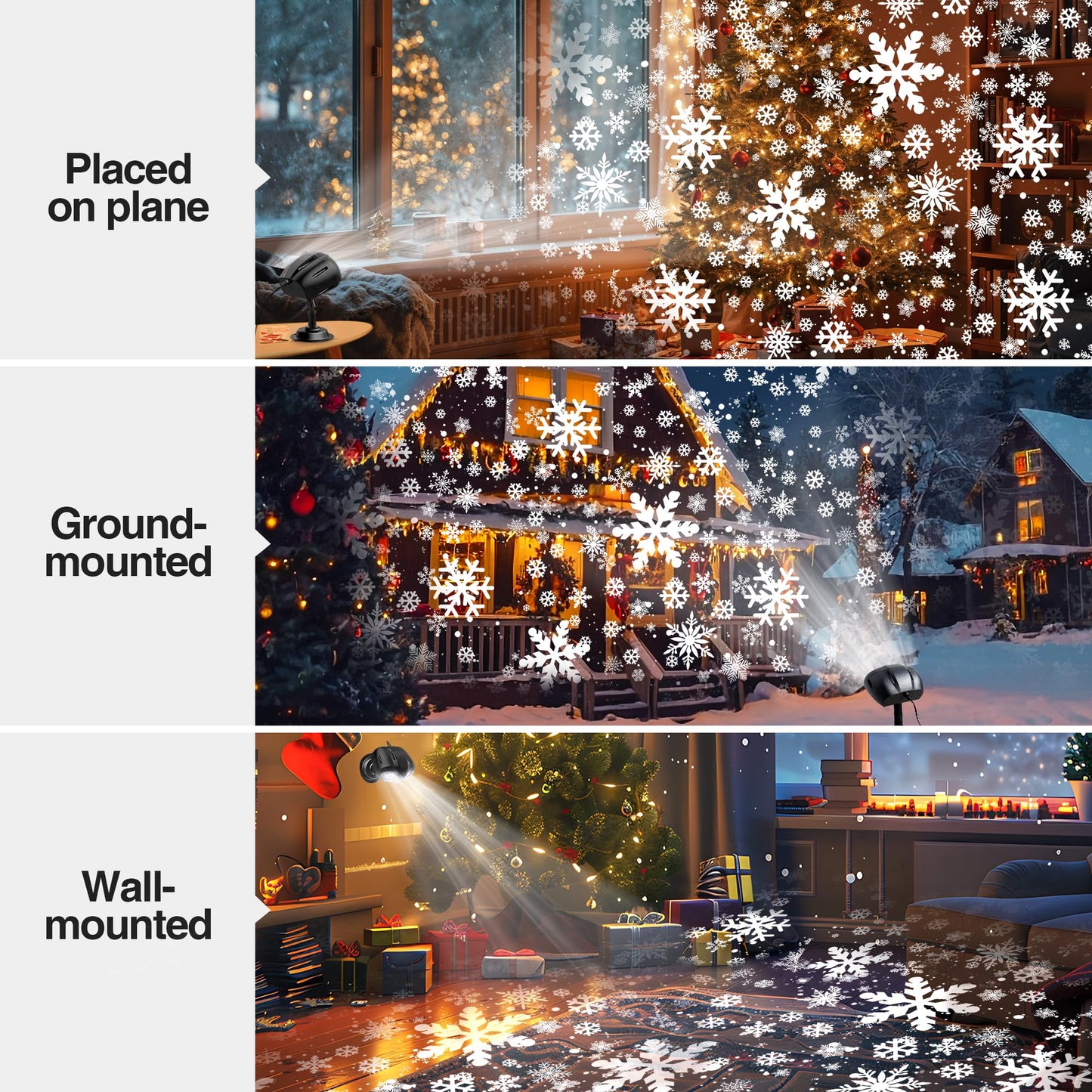Outdoor Christmas Snowflake Projector Lights with Remote, IP65 Waterproof LED for Holiday, Garden, Party & New Year Decorations