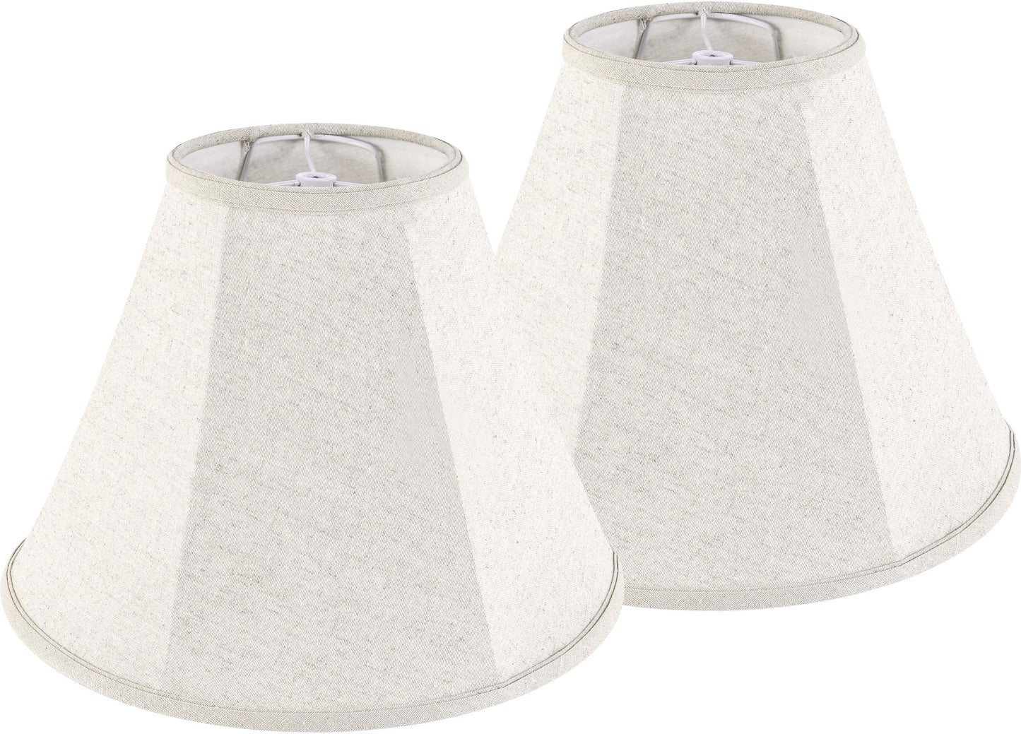 GOSO Set of 2 Beige Linen Bell Lampshades, 6"x13"x9.8", Spider Fitter, for Table & Floor Lamps, Assembly Required