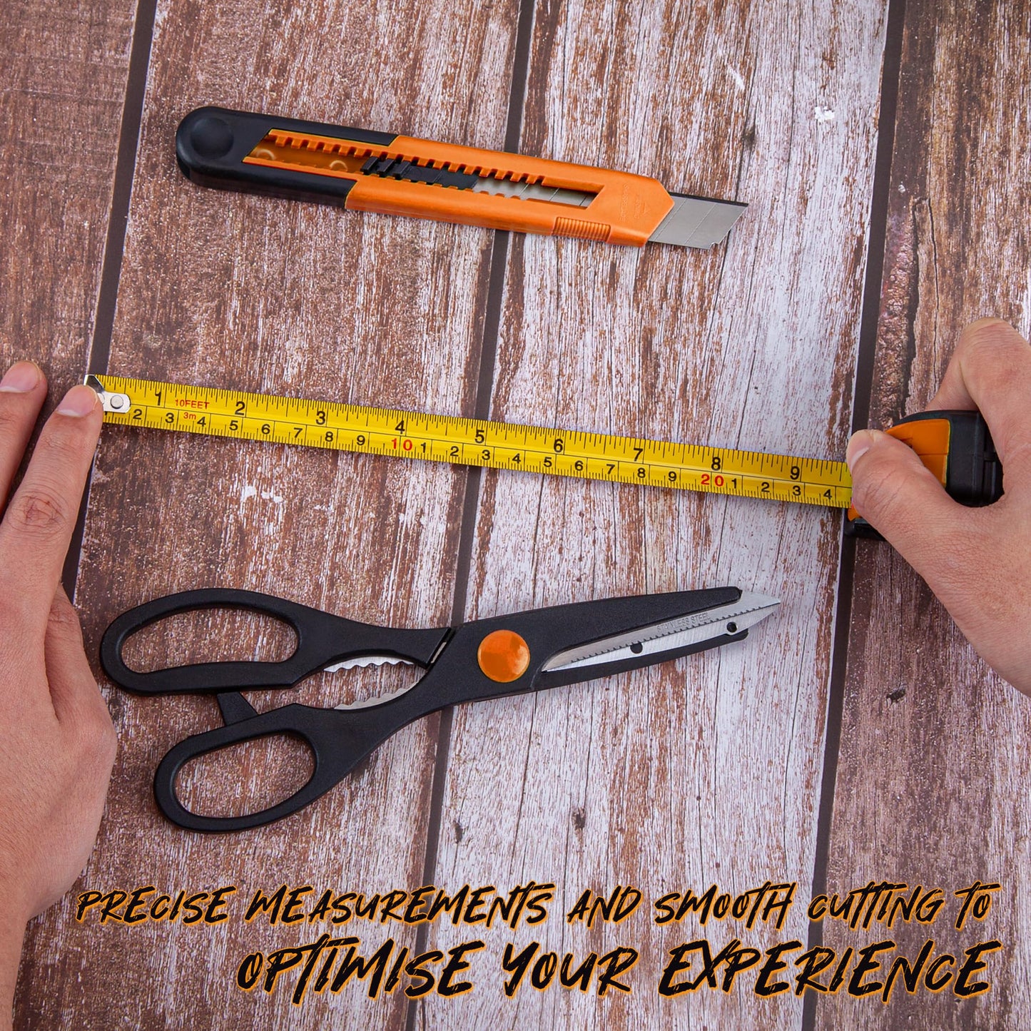 CARTMAN 39 Piece Tool Set General Household Hand Kit with Plastic Toolbox Storage Case Orange