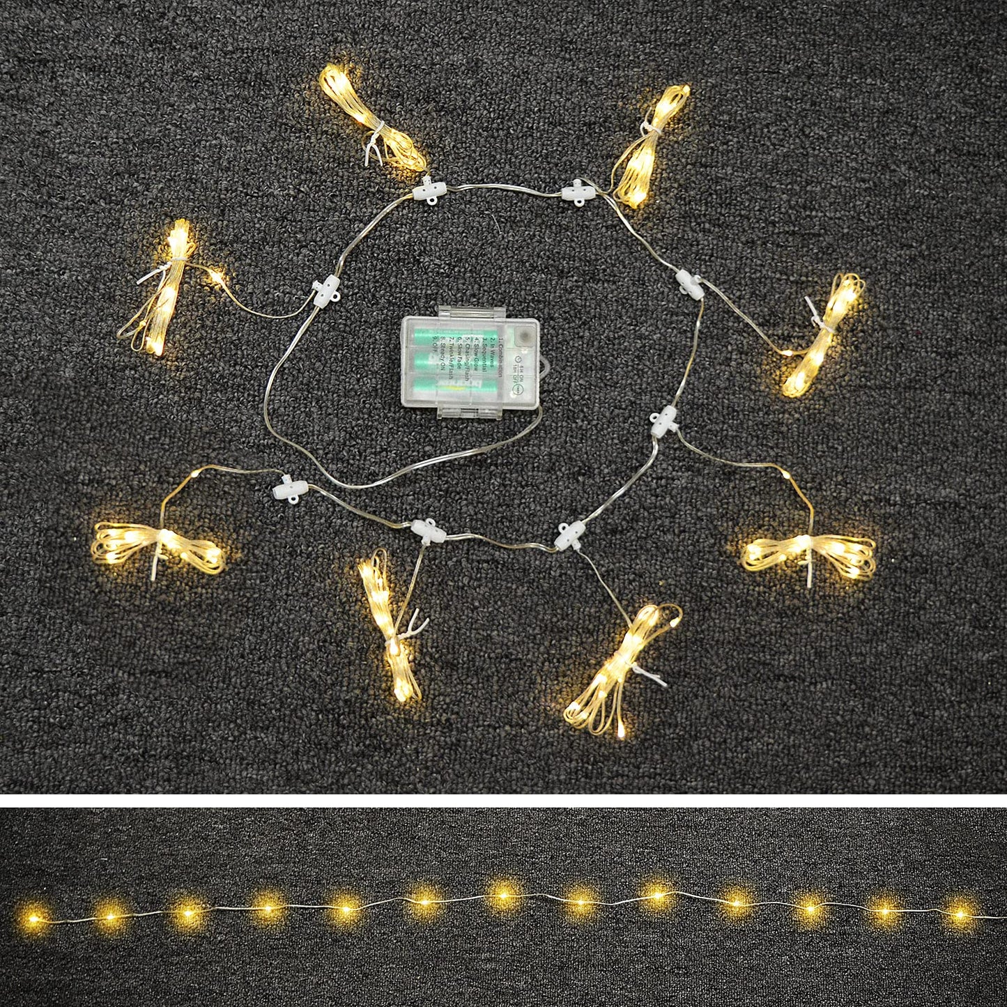 BenefitUSA Patio Umbrella Lights, Warm White 104 LED, 8 Modes, Battery & Remote Controlled, Perfect for Outdoor Garden, Restaurant, Party