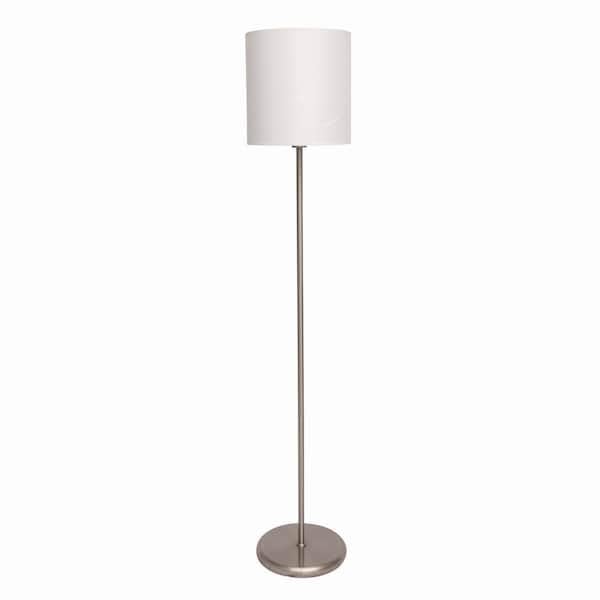 Ledu Slim Line Lamp Set, Table 12.63" High and Floor 61.5" High, Silver