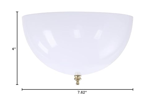 Aspen Creative 28008-15-2, Clip-on Dome Shade for A-Type Bulb Indoor Location Light Fixtures/White Finish, 7 5/8" Diameter x 4" Height, 2 Pack