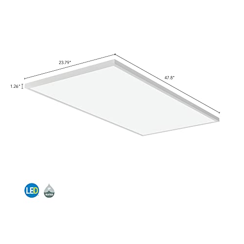 Lithonia Lighting 2x4 LED Flat Panel, 4000 Lumens, Switchable 3500K/4000K/5000K, Ceiling Mount, White