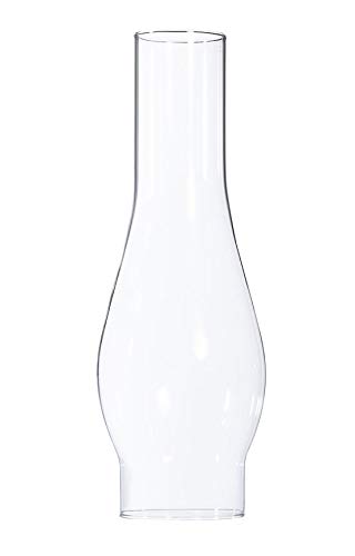 B&P Lamp® 2 5/8 Inch by 10 Inch Clear Glass Lamp Chimney for Rayo & Central Draft Burners on Vintage and Antique Style Globes