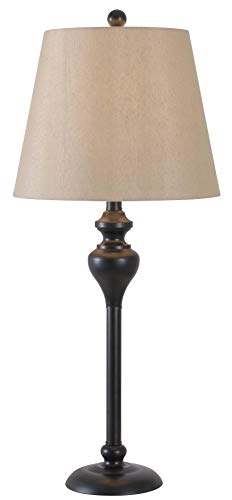 Kenroy Home KH87050 Charlotte 3-Pack - 2 Table Lamps, 1 Floor Lamp with Oil Rubbed Bronze Finish, Classic Style, 30.5" Height, 13" Width, 13" Depth