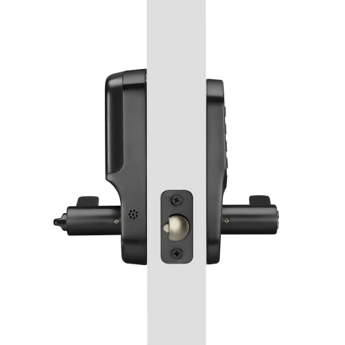 Yale Assure Lever Entry Door Handle with Wi-Fi Connected Physical Keypad, Black Suede Smart Door Lock with Handle, Back-Up Key, ‎YRL216-WF1-BSP