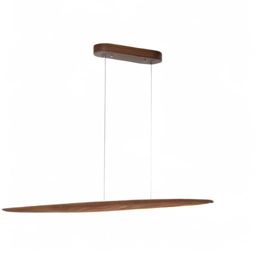 **YISDESIGN 39" Wood Linear LED Pendant Light, Dimmable 24W Hanging Island Fixture for Dining Room, Kitchen, Bar, Walnut Finish**