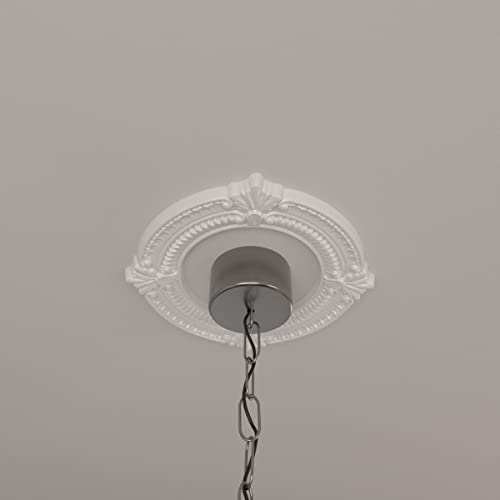 Ekena Millwork CM11BN Benson Ceiling Medallion, 11 1/8"OD x 6 1/8"ID x 5/8"P, Factory Primed