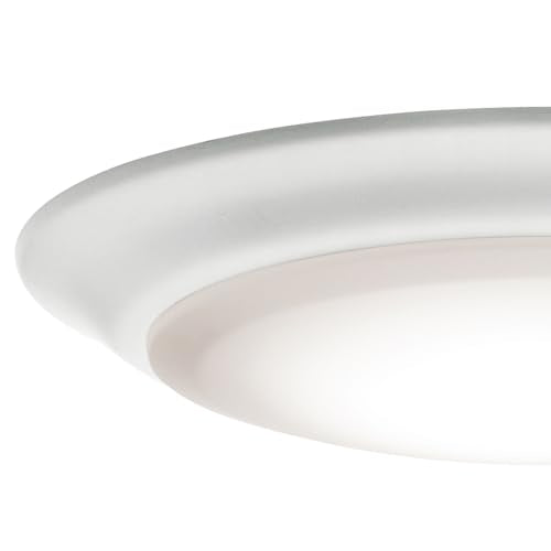 Kichler Gen I LED Downlight in White, 7.5" Ceiling Flush Mount Interior Dimmable Light, 3000K, (7.5" x 1.5"), 43846WHLED30