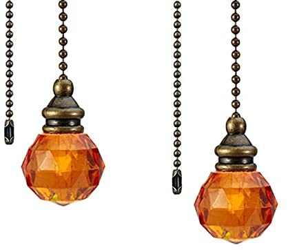 LuoQiuFa 2Pcs Ceiling Fan Pull Chains Pendant Pull Chain Extension Ceiling Fan Chain Extender for Ceiling Light Lamp Fan Chain (Brown)