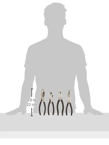 Amazon Basics Pliers Set, Hand Tools for Precision, Set of 4, Black and Silver