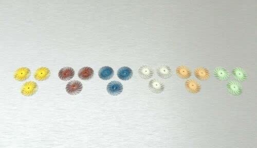 3m Radial Bristle Disc 3/4" Diameter Brush Assortment 19 PCS Set 6 Different Grits and Mandrel by JTS Made in USA