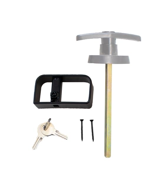 Shed Windows and More T-Handle Lock Set 6-1/2" Chrome Shed Door Lock